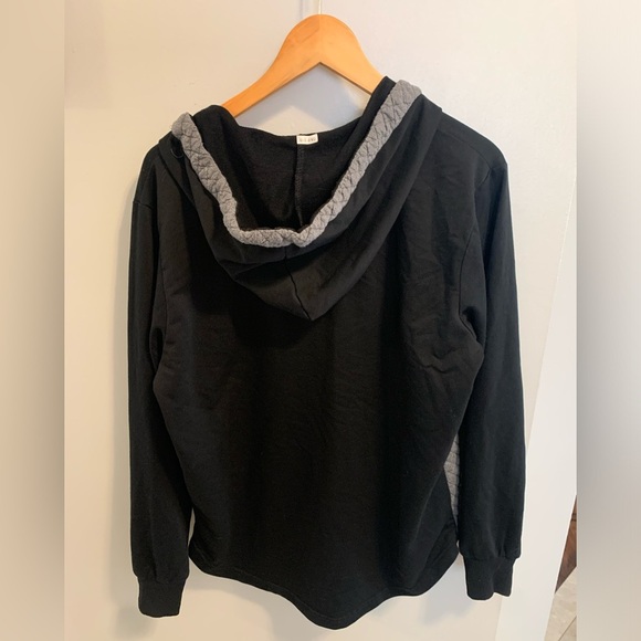 Rocawear Black & Gray Quilted Full-Zip Hoodie Small - Picture 3 of 8